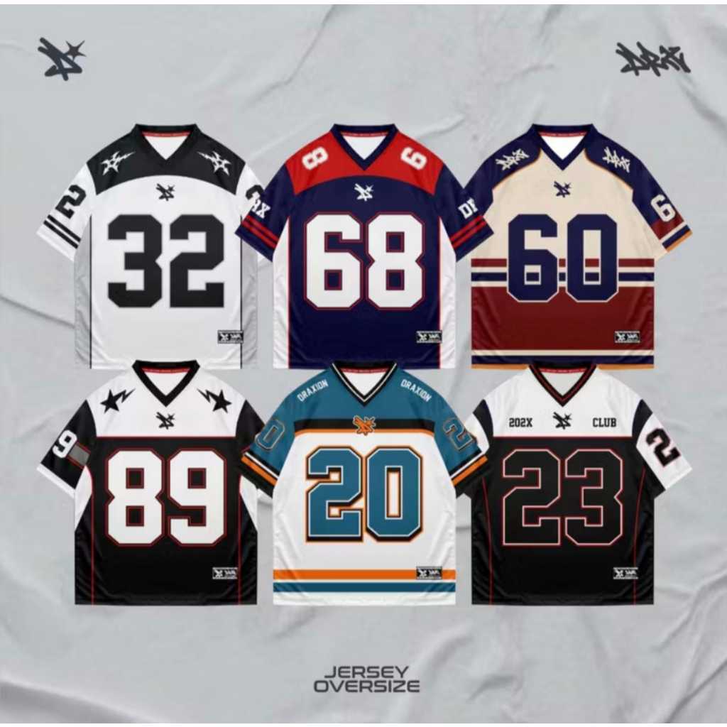 100 Ribu Dapat 4 | Jersey Dry Fit Motif Angka Vintage Soccer Baseball Original Pria Wanita Unisex