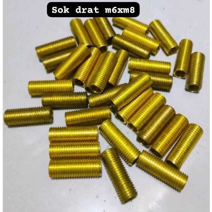 Sok drat m6xm8 untuk baut 10 kunci 12