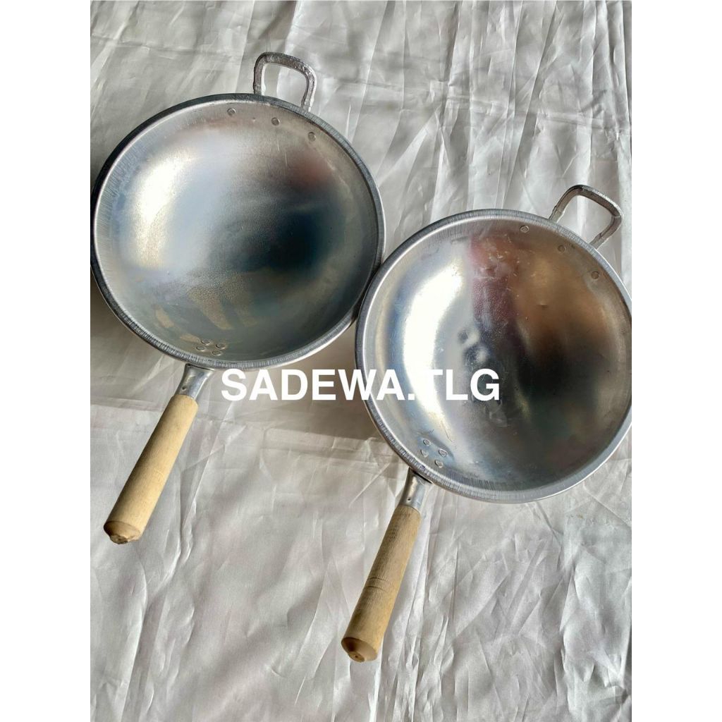 WAJAN NASI GORENG GAGANG KAYU SERBAGUNA / WAJAN ALUMINIUM KECIL MURAH