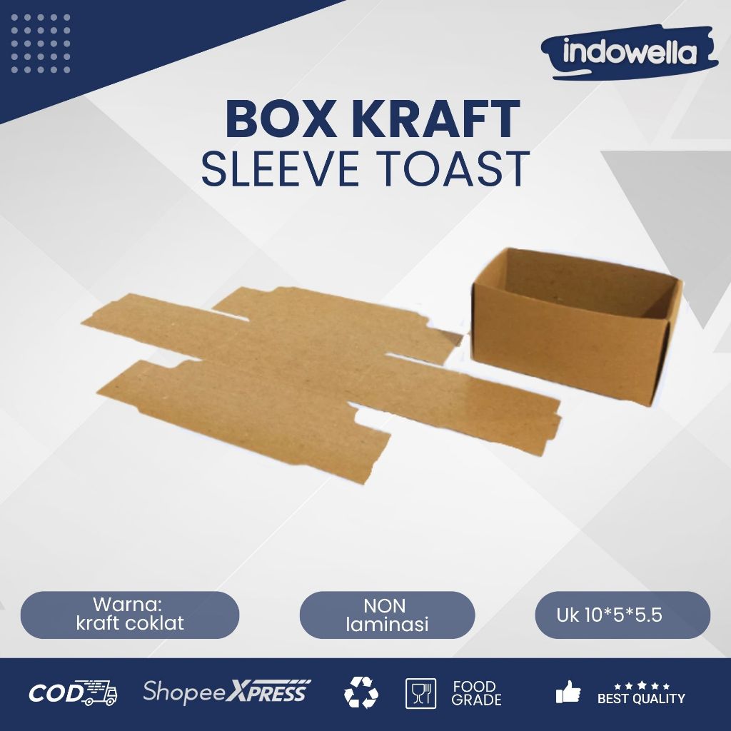 Box sleeve toast kraft laminasi ( untuk roti , corndog , dll )