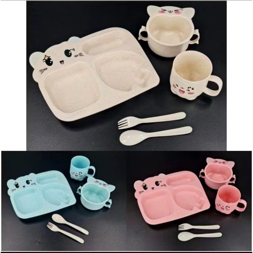 sentra_prasmanan Set Alat Makan Bayi Chilldren TableWare 5in1 Sinda