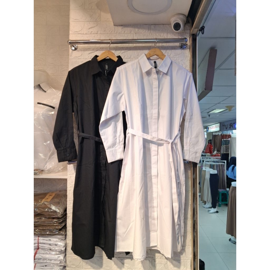 LONG TUNIK WANITA katun hitam putih / kemeja atasan / tunik katun