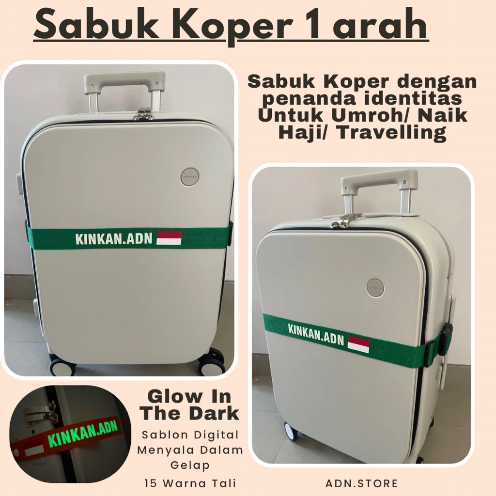 Sabuk Koper 1 Arah Cetak Nama Sabuk Umroh