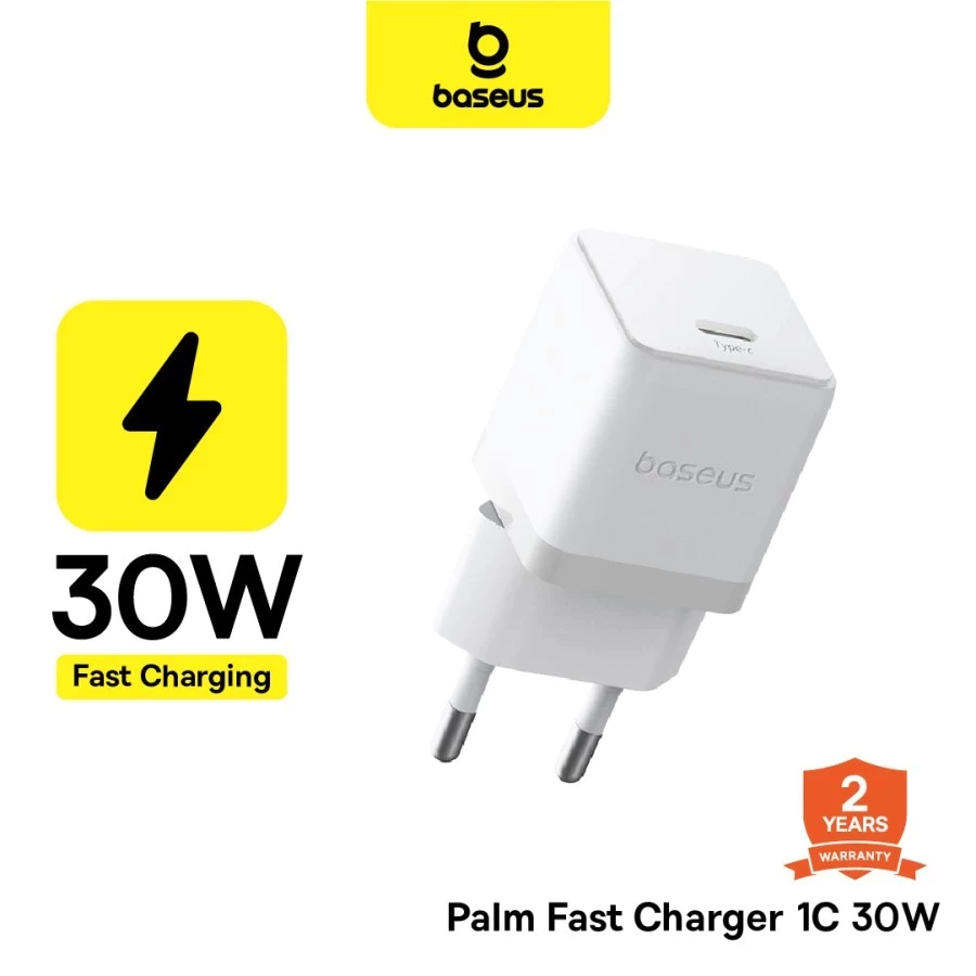 BASEUS PALM Mini Adapter Charger Type C 30W BASEUS Kepala Charger PD 30 Watt Fast Charging