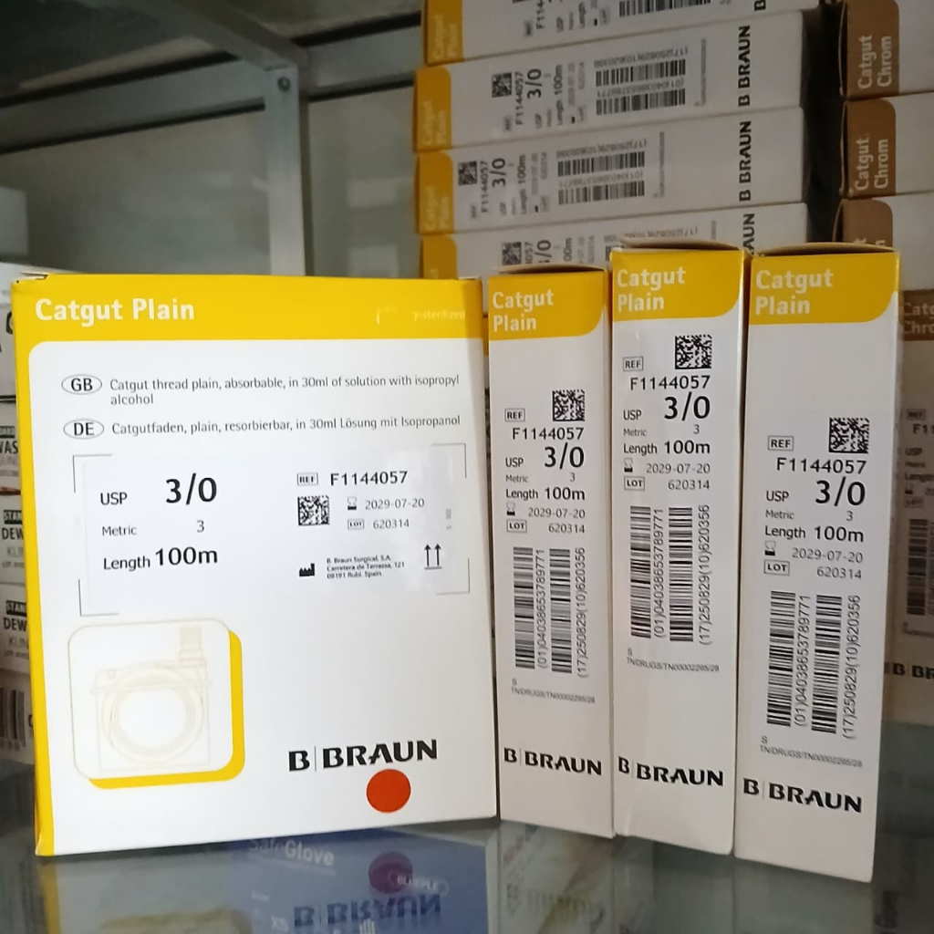 Benang Catgut Plain Roll 3/0 B Braun Roll 100meter