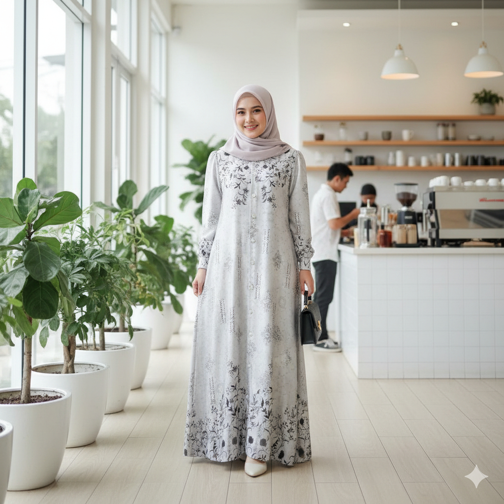 Gamis Abaya Maxmara Luxury – Long Dress Muslim Elegan Motif Etnik Modern Look