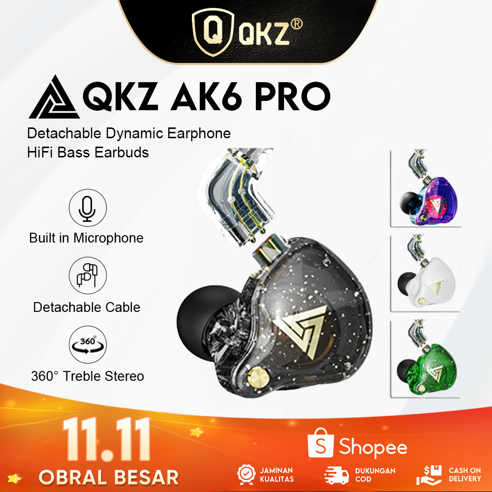 QKZ AK6 QKZ AK6 Pro QKZ AK6 Max with Mic In-Ear Earphone HiFi Fever Bass Earphone Sport Gaming