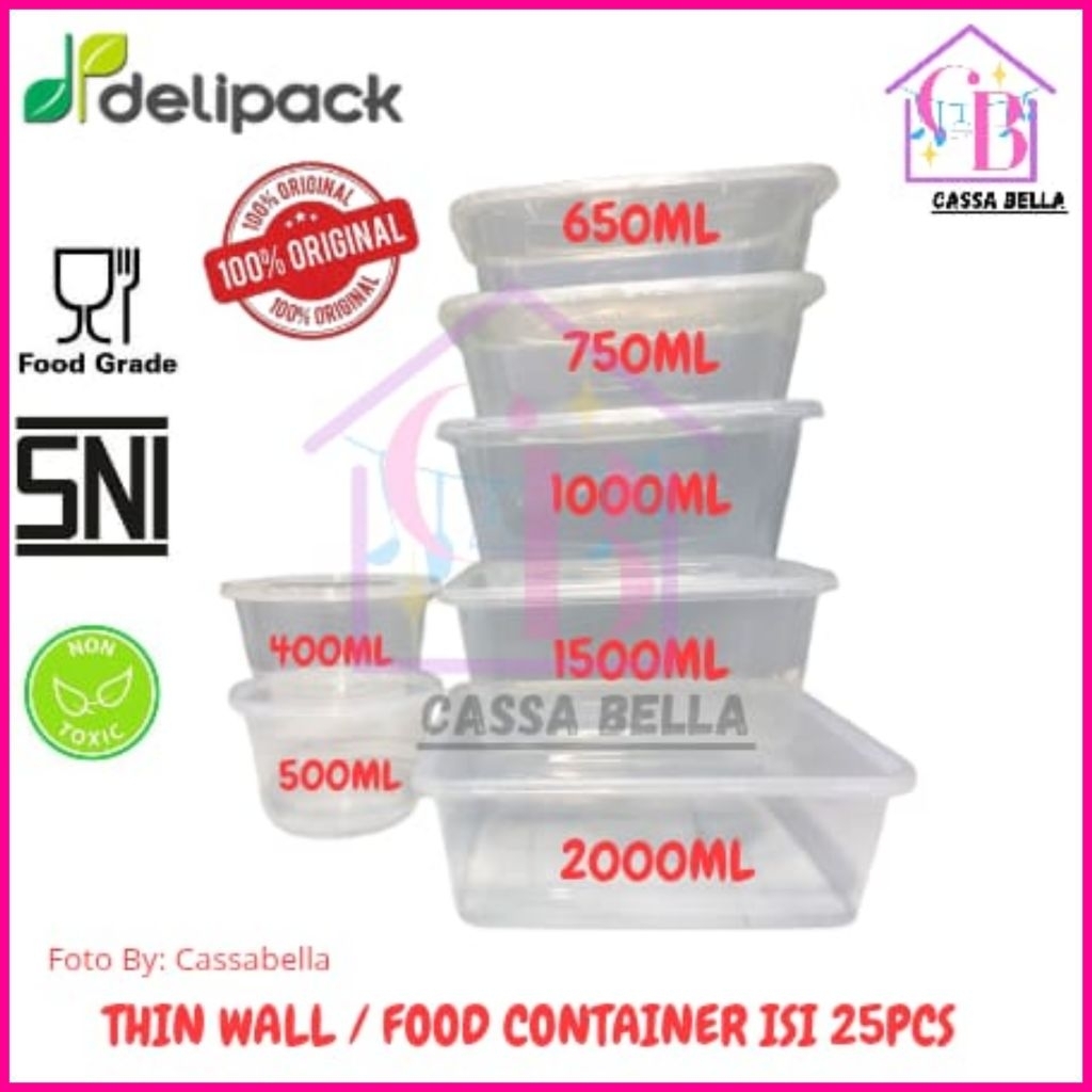 Thinwall Tempat Makan Plastik Serbaguna / Thinwall Square Kotak Makan Plastik / Thinwall Food Contai
