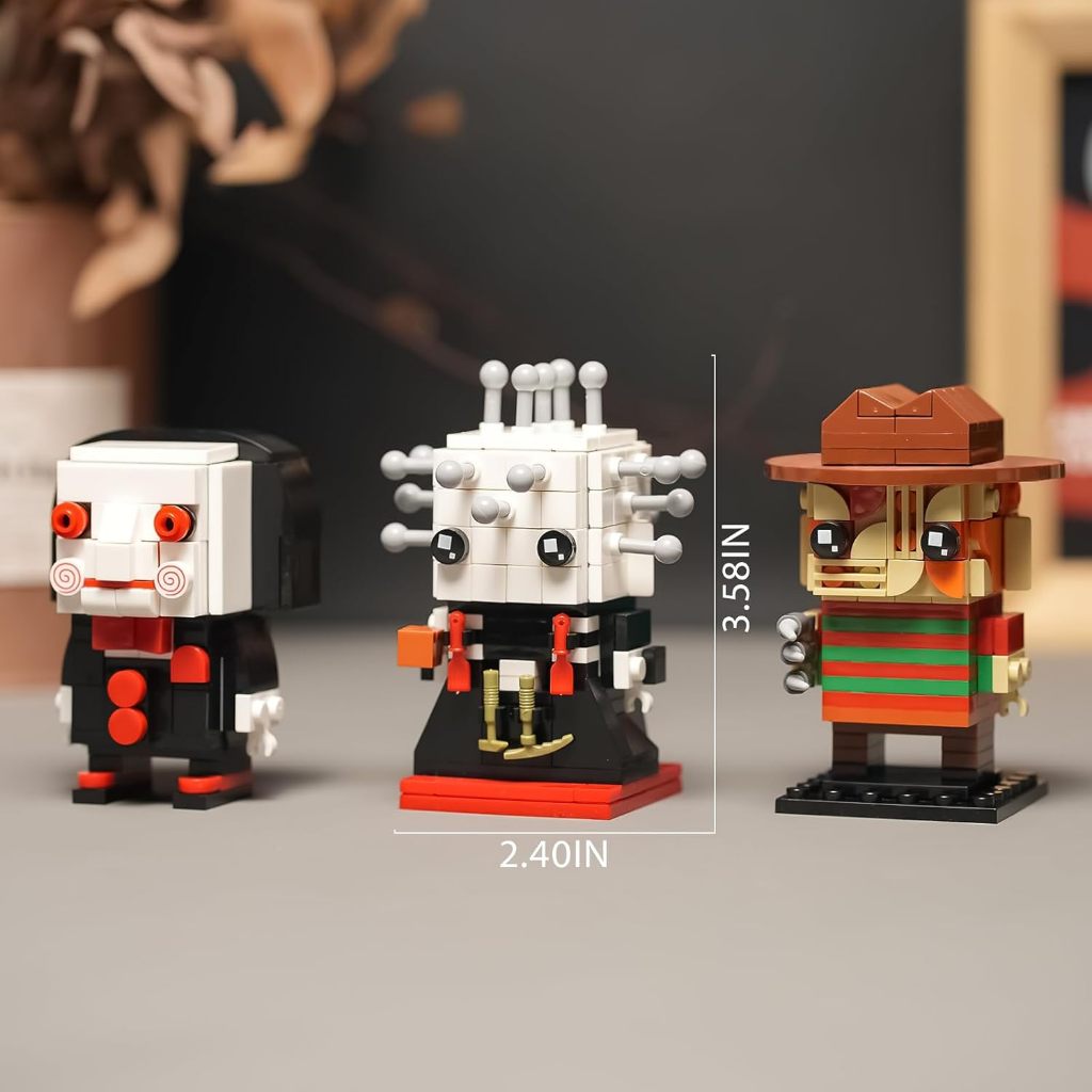 Halloween Action Figure Building Set Compatible with Lego for Adults,Pinhead,Freddy,Billy Horror Pre