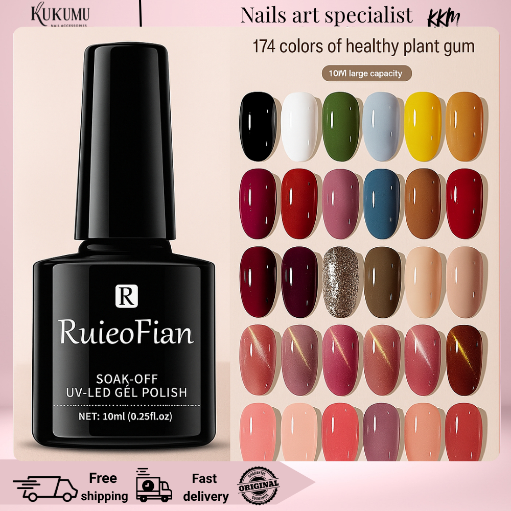 (101-144) RFIAN Uv Gel Polish 10ml Soak Off Gel Polish Kutek Gel Polish Warna Cantik Tahan Lama