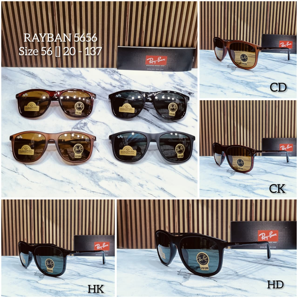 Kacamata hitam pria wanita rayban wayfarer Rb 5656 square