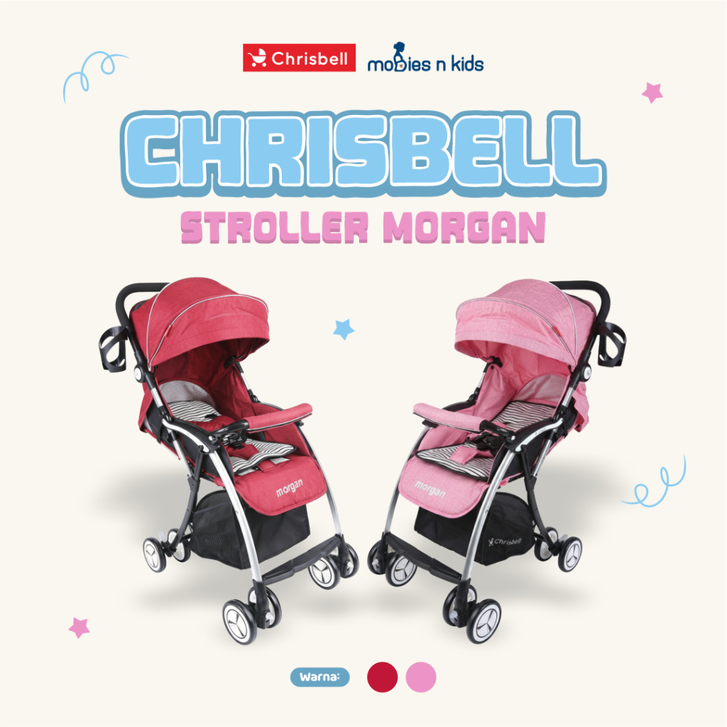 Mobies n Kids - Chrisbell Baby Stroller Morgan | Stroller Bayi Ringan & Nyaman dengan Canopy Lebar