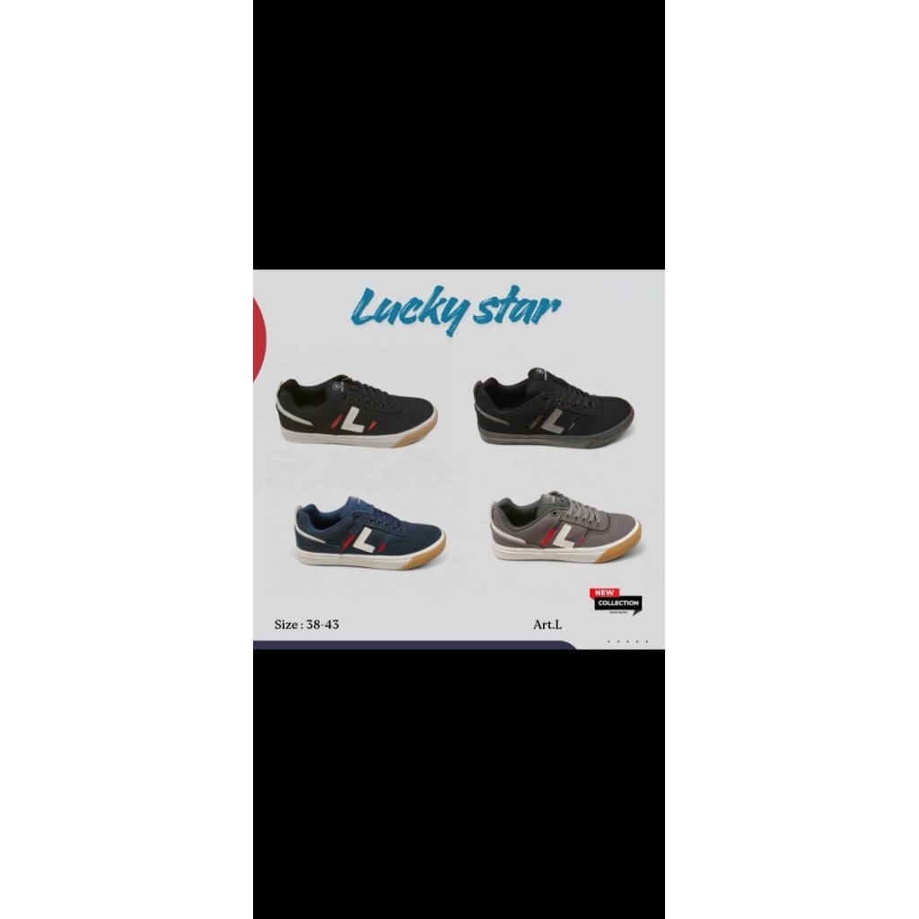 Sepatu Sneakers Kanvas Casual - Lucky Star L / Golf Black Gum