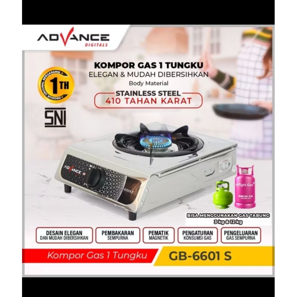 Kompor Gas 1 Tungku Advance