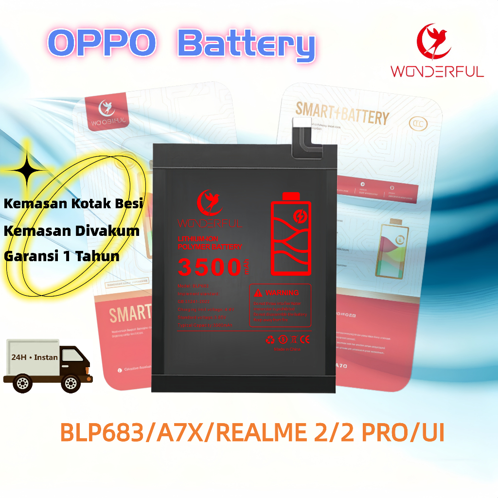 ( Wonderful )Baterai OPPO BLP683/A7X/REALME 2/2 PRO/UI
