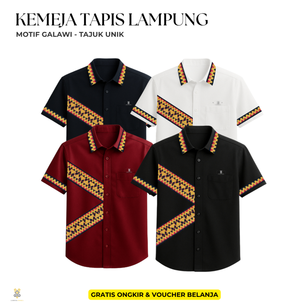 KEMEJA TAPIS LAMPUNG - GALAWI MOTIF TAJUK UNIK - KEMEJA TAPIS LAMPUNG - KEMEJA PRIA LAMPUNG - KEMEJA