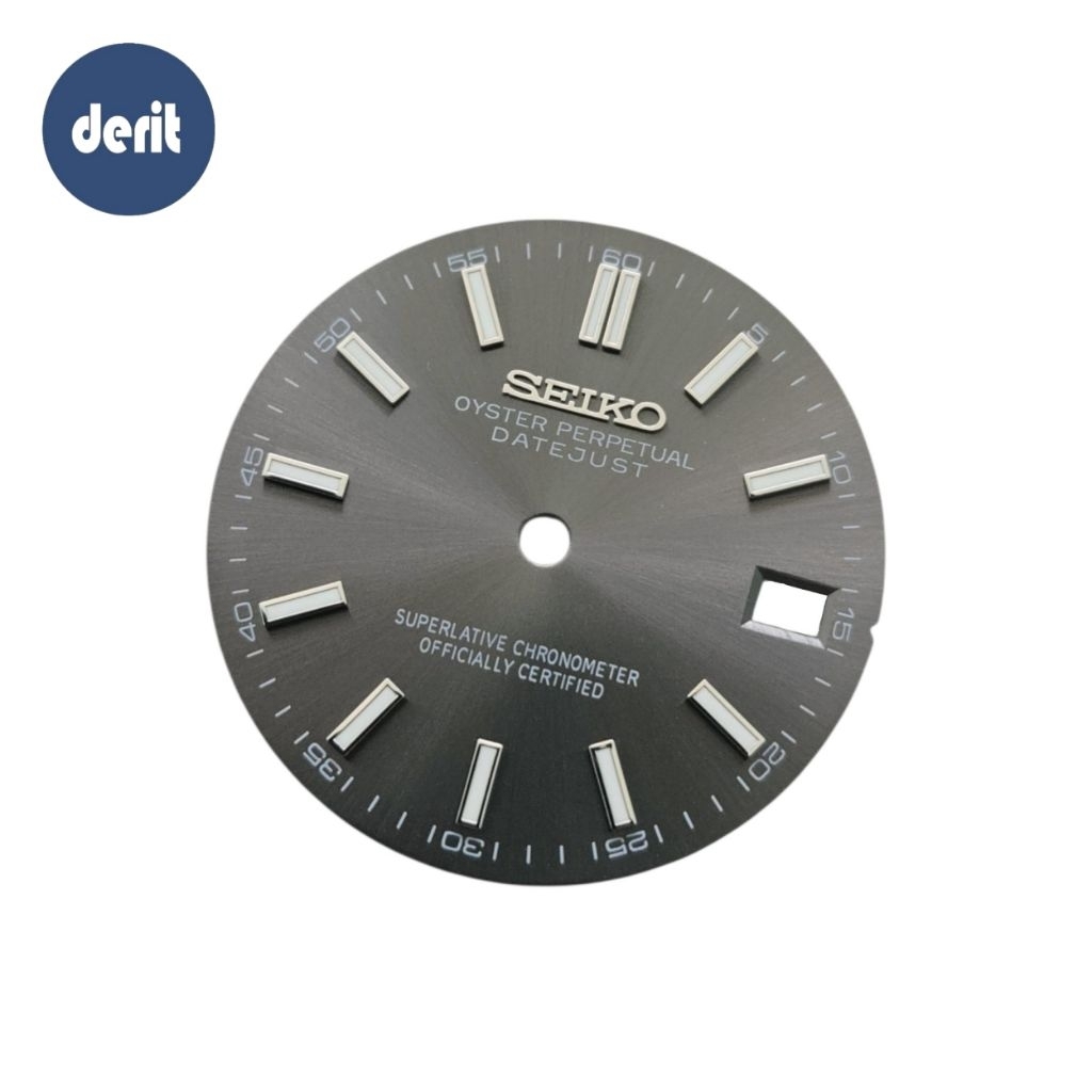 Dial Jam Seiko Datejust Stick Grey NH35 4R36 NH36 Automatic Diameter 28.5mm