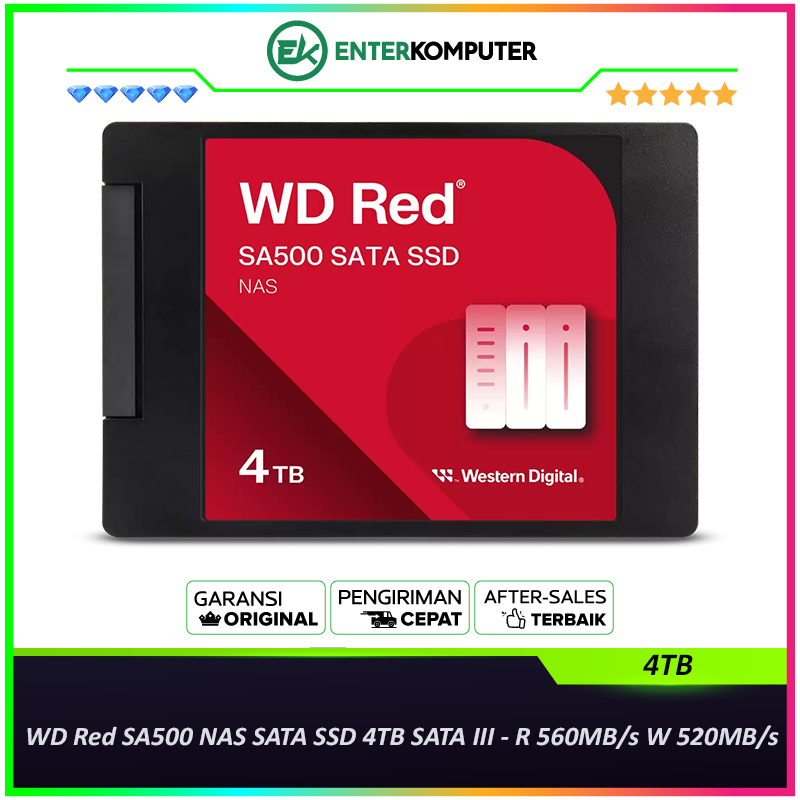 WD Red SA500 NAS SATA SSD 4TB SATA III - R 560MB/s W 520MB/s / SSD 4TB