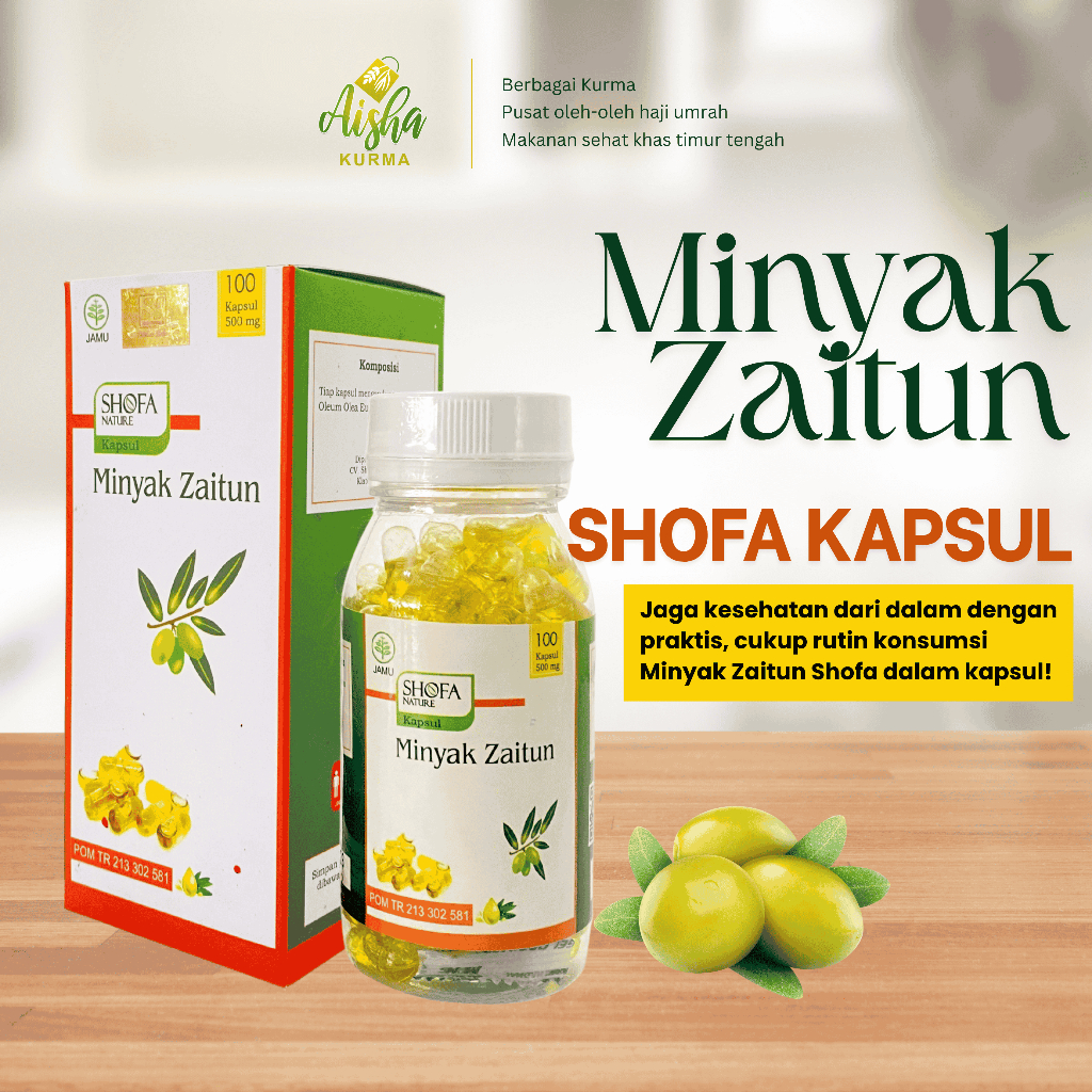 Minyak Zaitun Shofa Kapsul / Kapsul Minyak Zaitun / Ekstra Virgin / Minyak Zaitun / Extra Virgin Oil