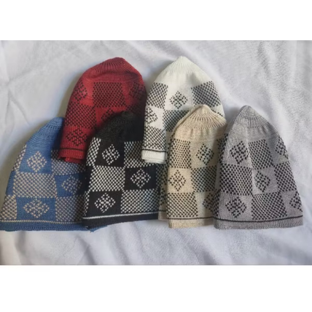 1kd(20pcs) peci rajut motif catur peci grosir peci elastis