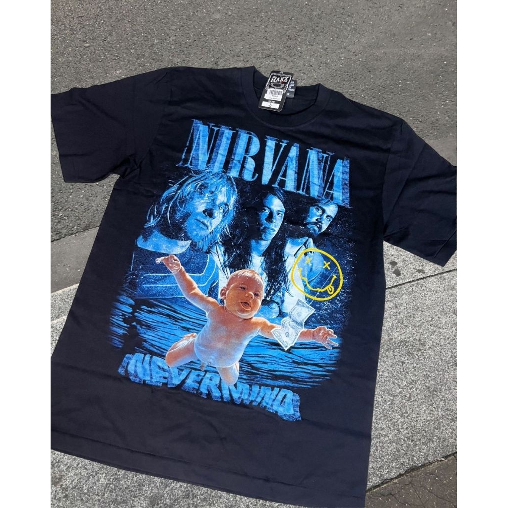 KAOS BAND BOOTLEG FANMADE BARU THE ROXX THE MAXX DISCHARGE ALL OVER PRINT AOP NIRVANA BLUE