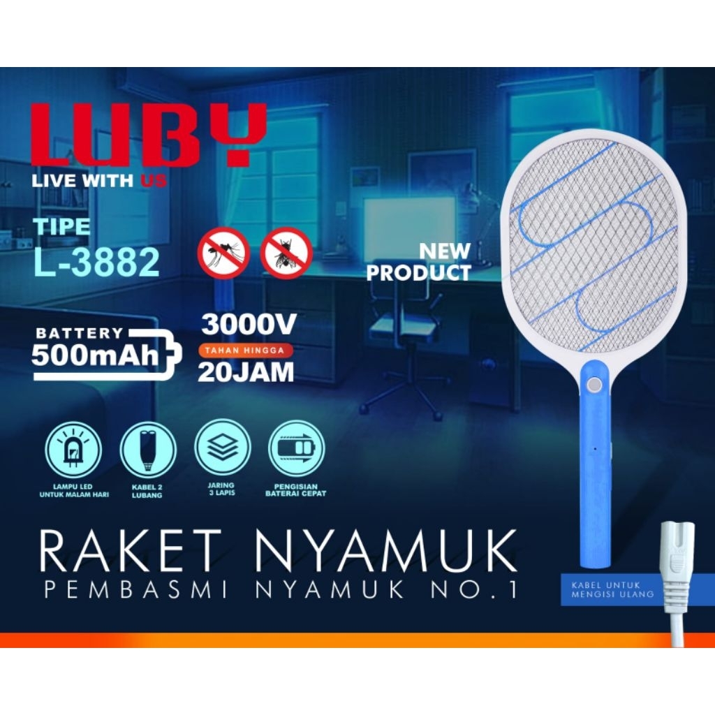 RAKET NYAMUK L-3882 LUBY