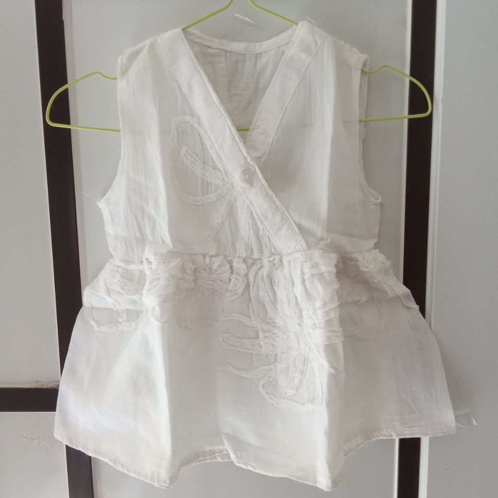 Dress bayi perempuan putih 0-12 bulan | baju bayi perempuan putih YAP04