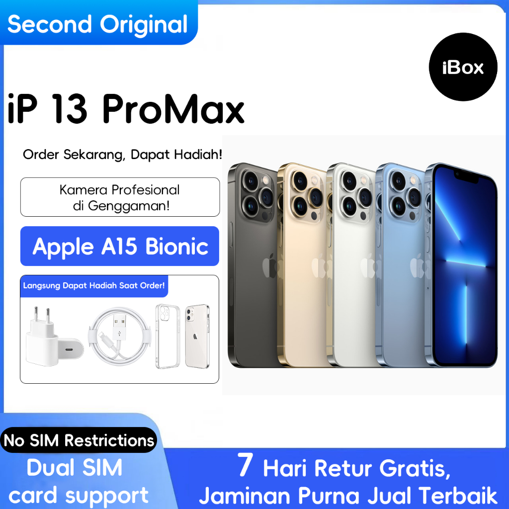 iPhone 13 pro max | kapasitas 128gb 256gb ip 13 pro max Second Bekas Lcd Original 100% No Refurbish