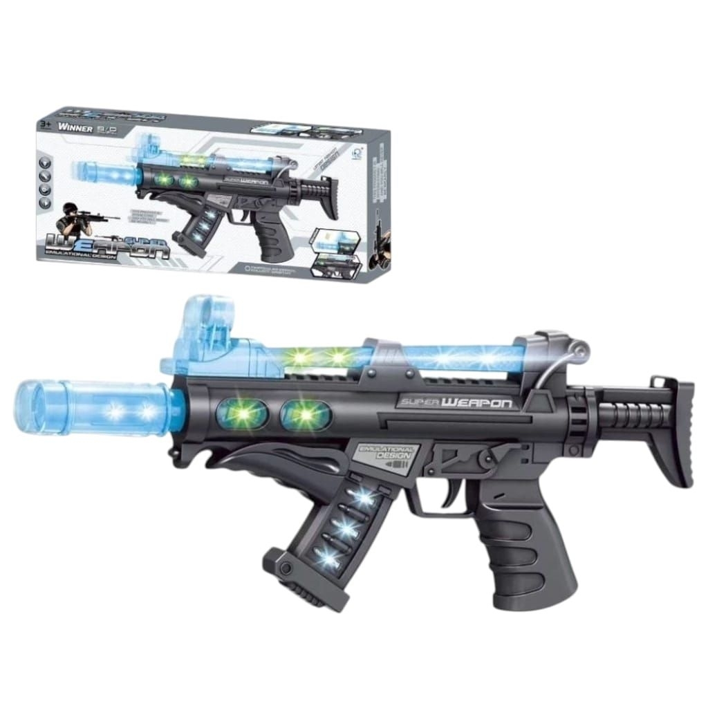 1220 Mainan Pistol / Mainan Pistol Berbunyi Dan Berdorong / Mainan Pistol Berbunyi dan Bercahaya Ana