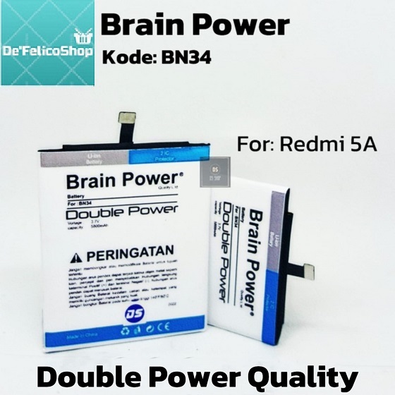 BATERAI XIAOMI REDMI BN34 DOUBLE POWER FOR REDMI 5A