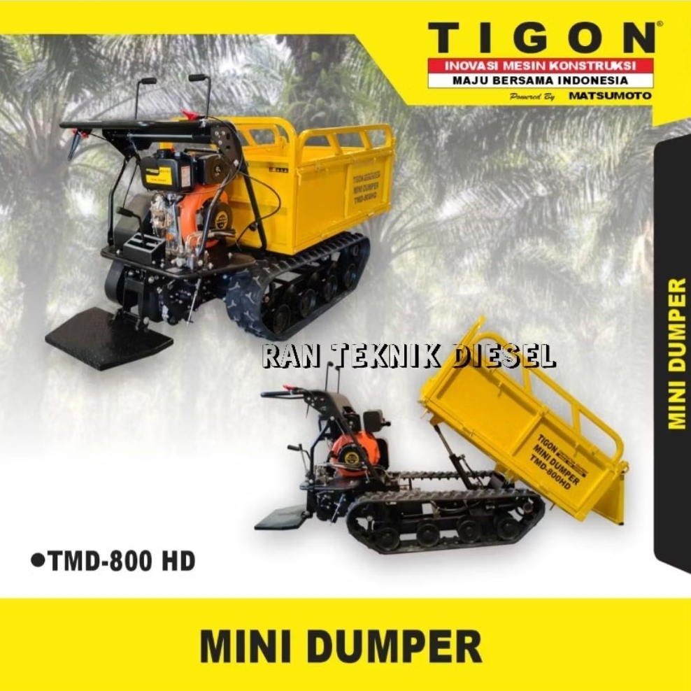 Mesin Angkut Sawit / Mini Dumper Crawler TIGON TMD 800 HD
