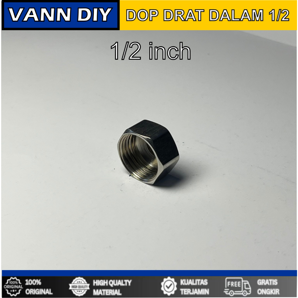 Dop Drat Dalam/tutup pipa Stainless 1/2"