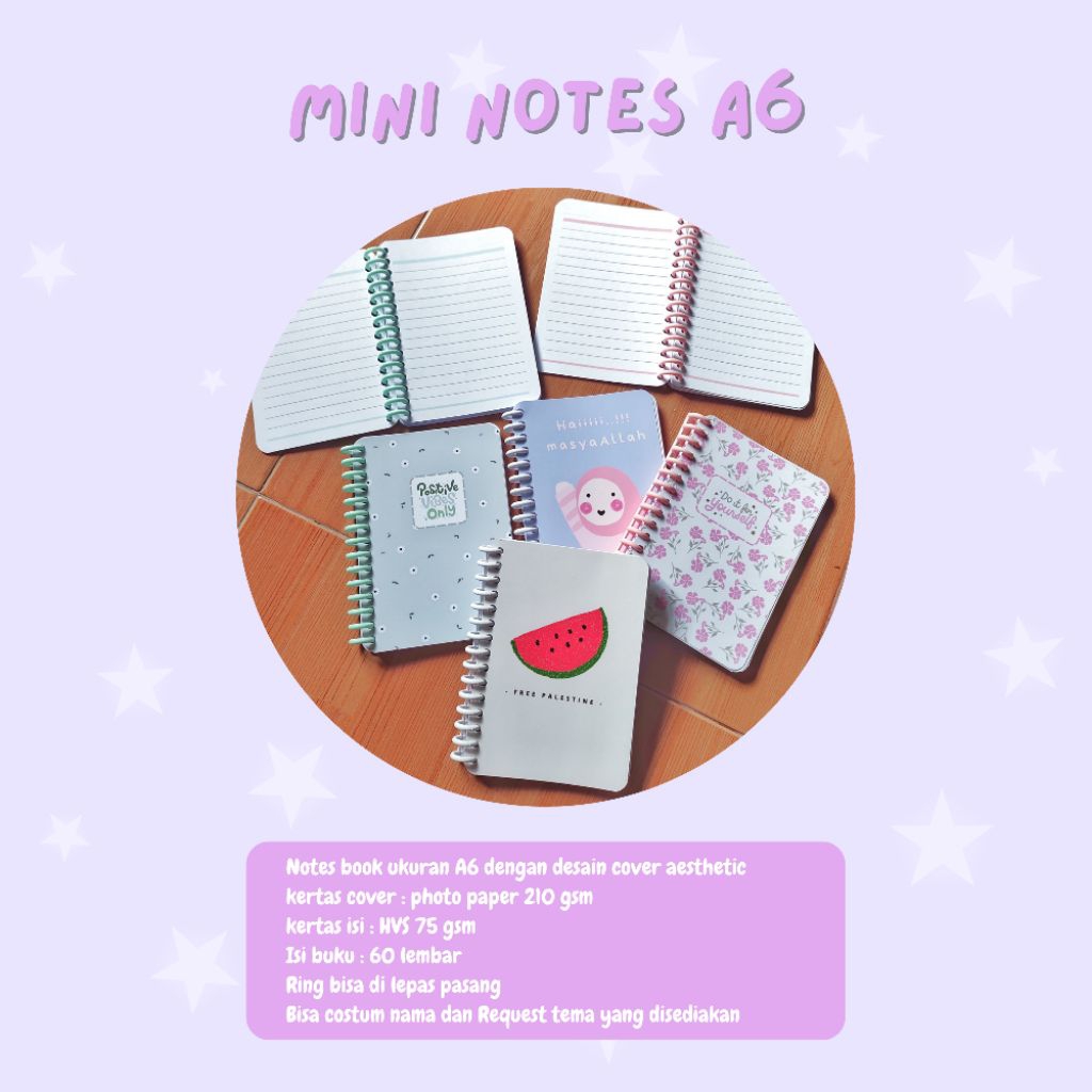 MINI NOTES BOOK UKURAN A6 AESTHETIC