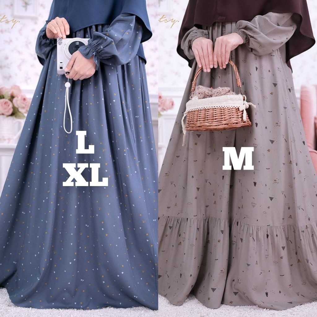 Ready SIAP KIRIM DITSY BEST SELLER / CHAVA Stell Grey / Elovie Ashgrey