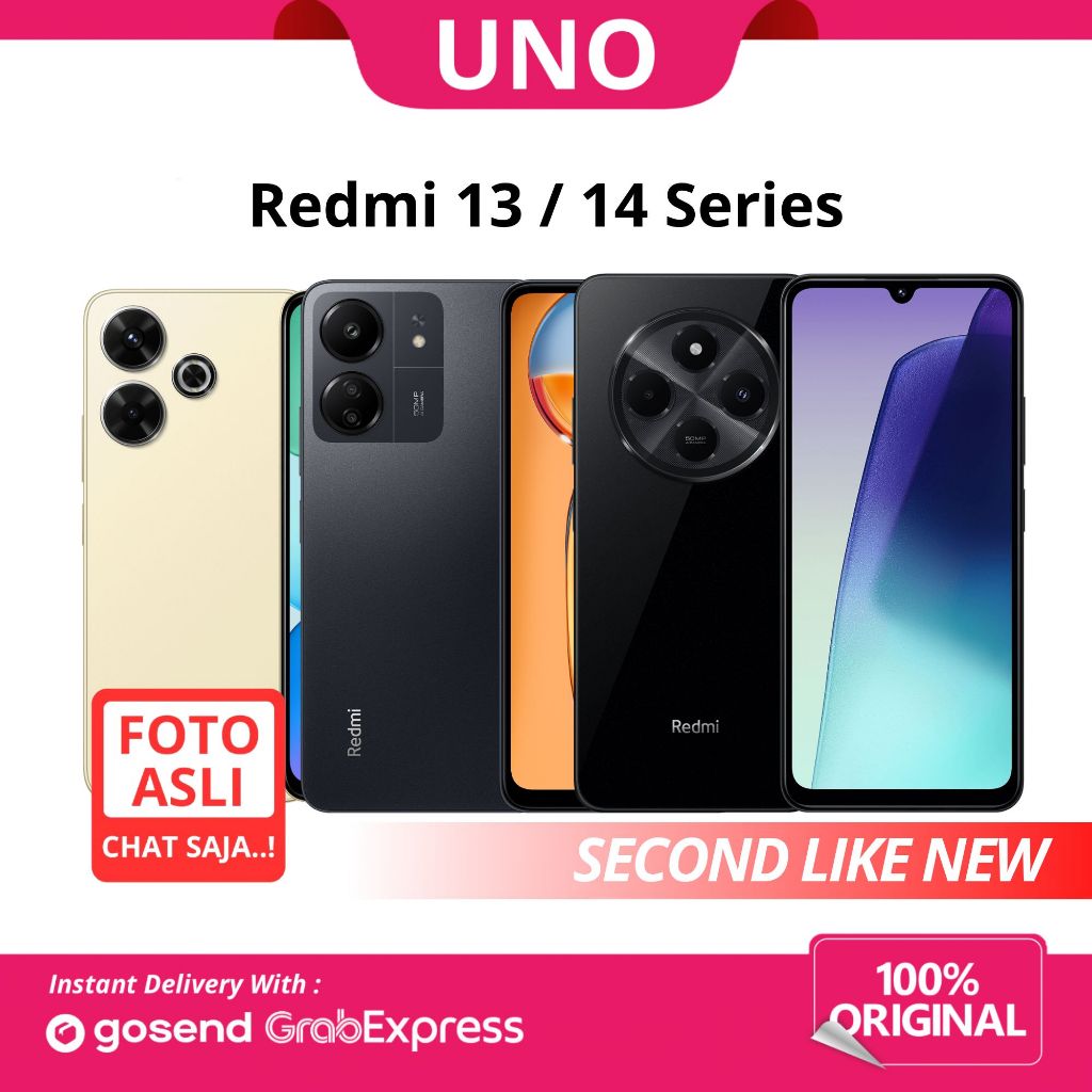 SECOND Redmi 13 / 13C / 13X / 14C HP Bekas Like New