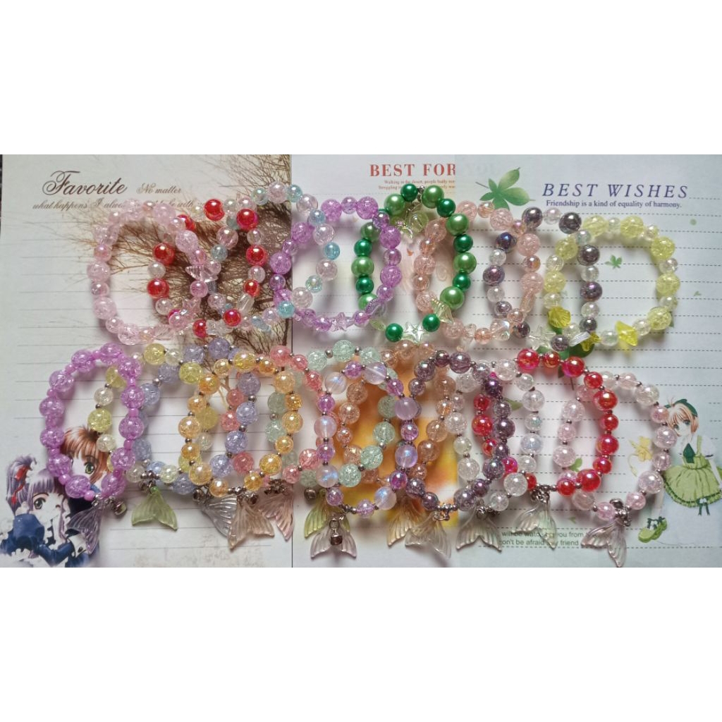 Gelang Wanita Modis - Gelang Manik Mutiara Transaran, Aesthetic Simple Lucu Mutiara Bracelets,gelang