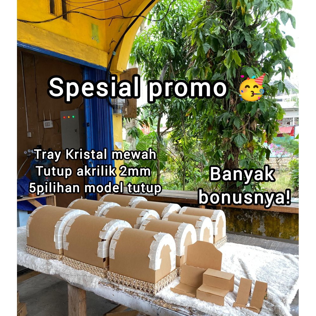 SET ISI 10, HANTARAN TRAY KRISTAL PREMIUM TERVIRAL , TUTUP AKRILIK 2MM ,4PILIHAN MODEL TUTUP AKRILIK