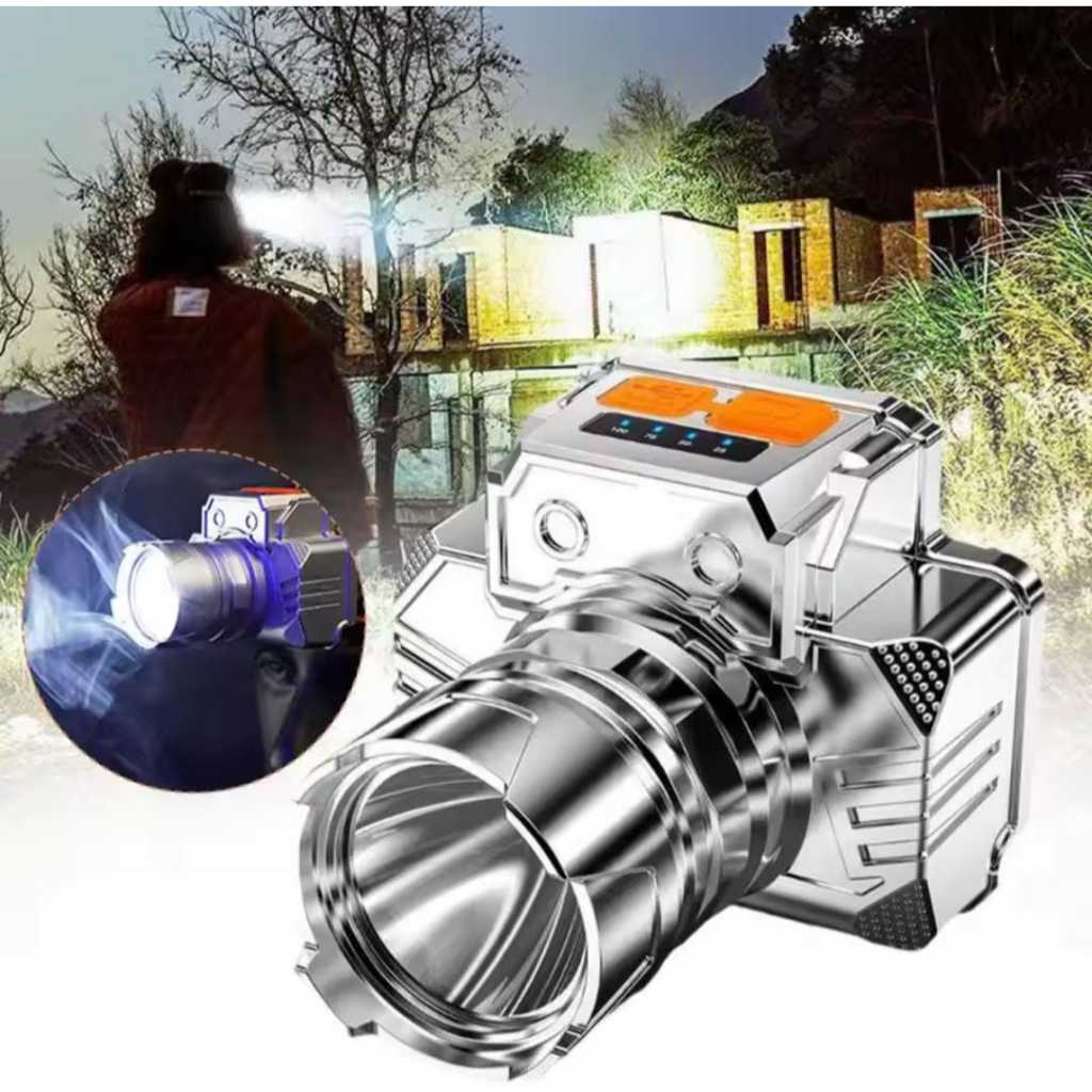 LUXFORCE Senter LED Kepala Mini Cas USB super terang / Senter Headlamp model Telephoto