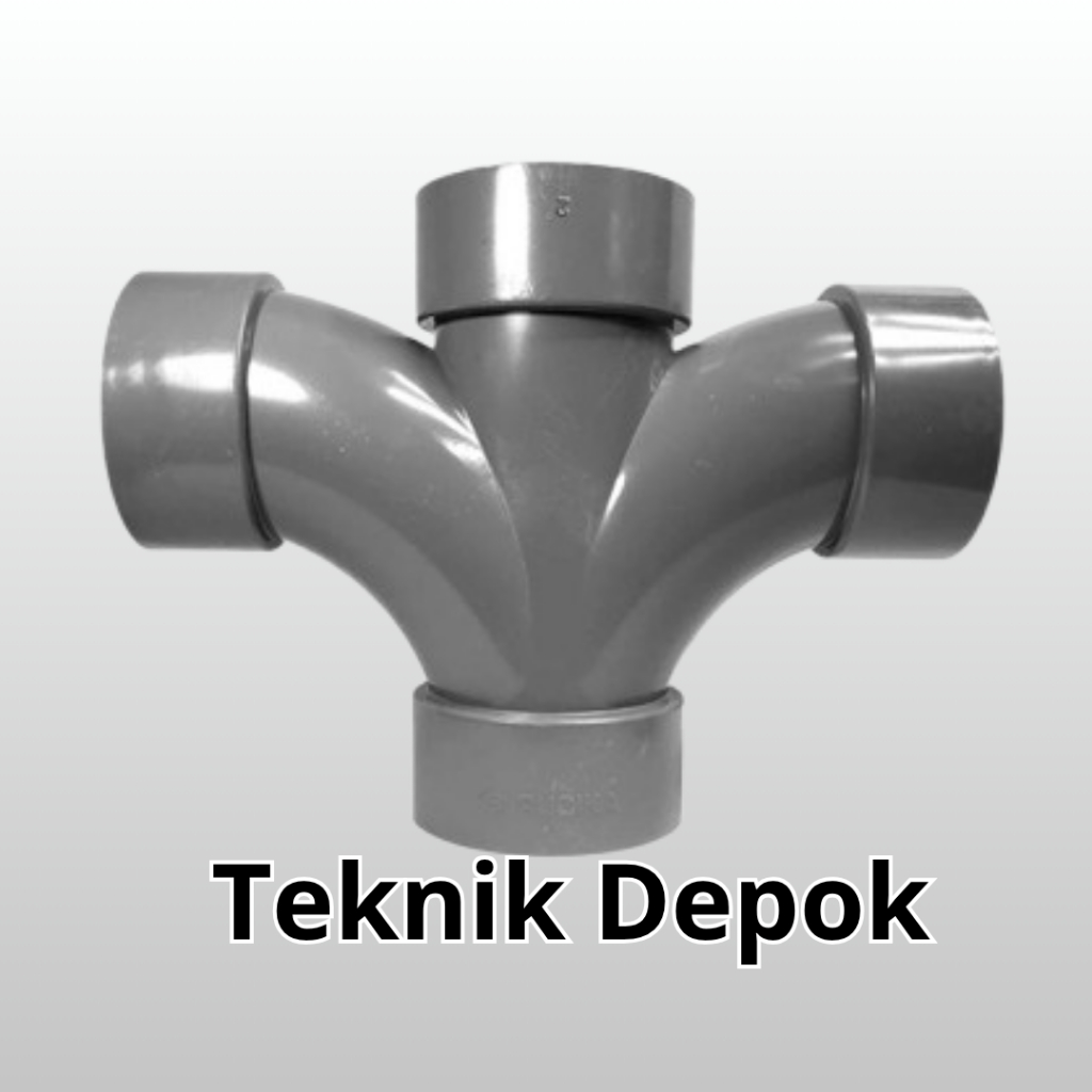 Large Radius Double Tee 3 x 2 inchi D Rucika Tee Way Dobel Sambungan Pipa Paralon  75 x 50 mm T Y Ca