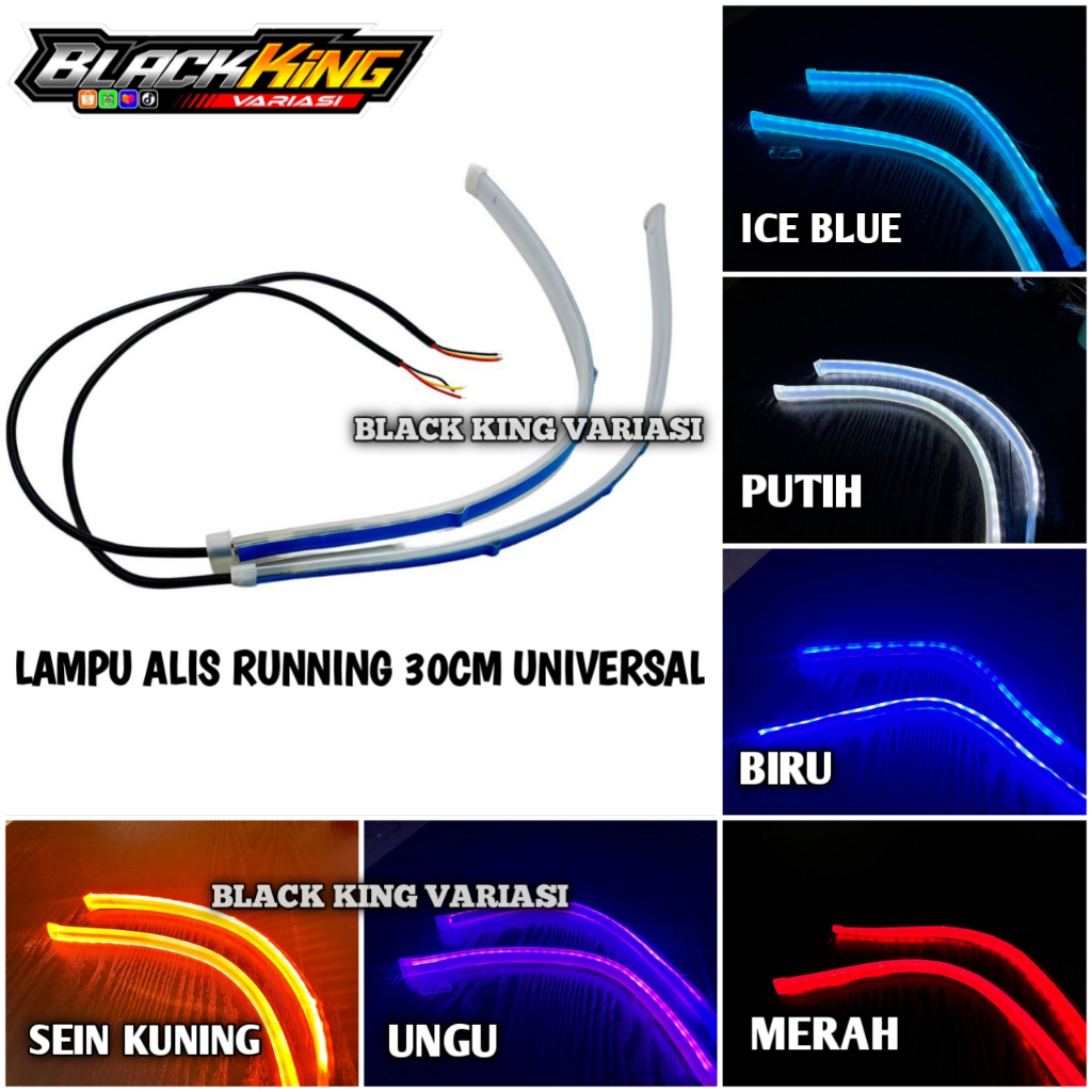 Lampu Alis 30cm Lampu Alis Slim Welcome Flexyble Fleksibel Sen Sein Running 2 Mode 30 cm