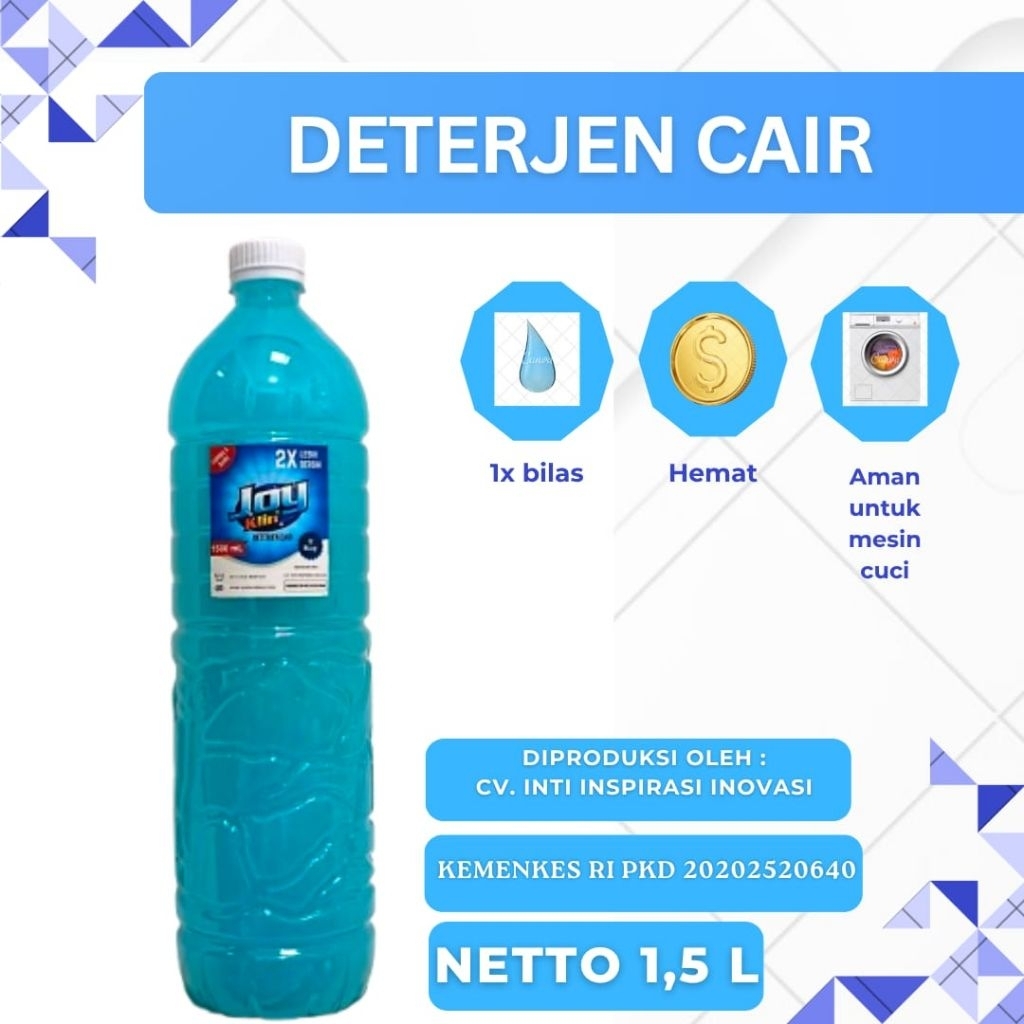 Deterjen Cair Laundry Joy Klin kemasan 1,5 Liter aroma akasia