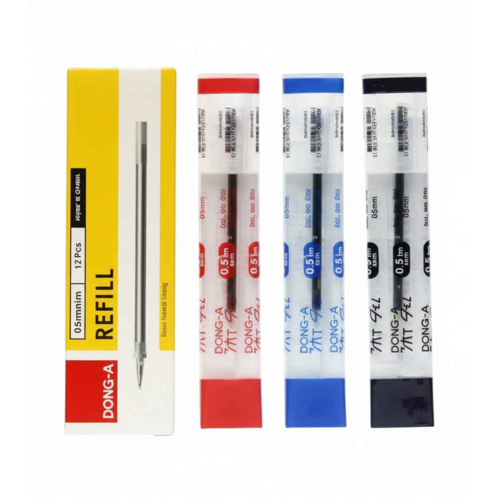 (1KOTAK ISI 12 PCS) REFILL PULPEN MY GEL DONG A 0.5mm / TINTA ISI ULANG PENA MY-GEL HITAM/BIRU/MERAH