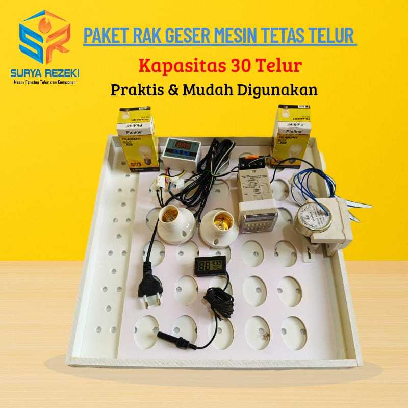 Mesin Tetas Telur Paket Alat Mesin Tetas Telur Siap Pakai Kapasitas 25 Telur Rak Geser Timer Tetas T