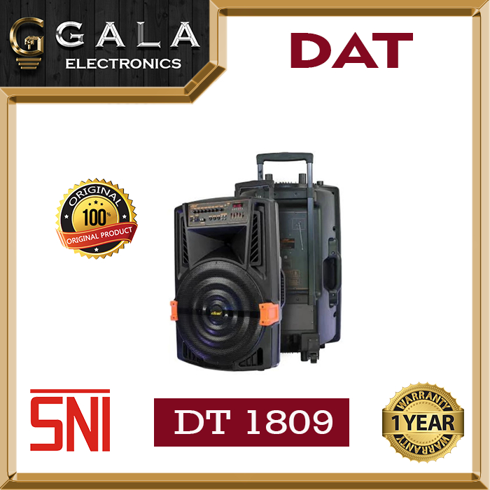 Speaker Trolley DAT DT 1809 Meeting Portable Active Aktif 18 Inch