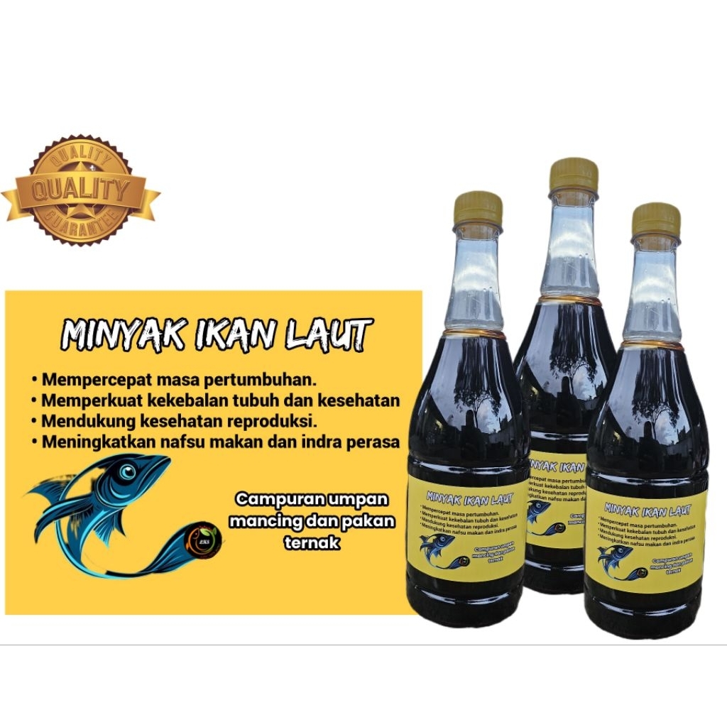minyak ikan laut 1 liter campuran pakan ikan pelet unggas dan anabul