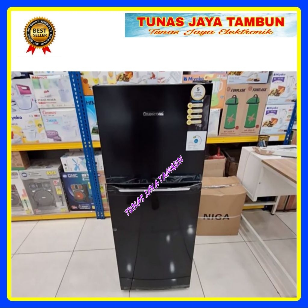 KULKAS CHANGHONG CRF 208 / KULKAS CHANGHONG 2 PINTU MINI 165 LITER / CHANGHONH CRF208 BLACK