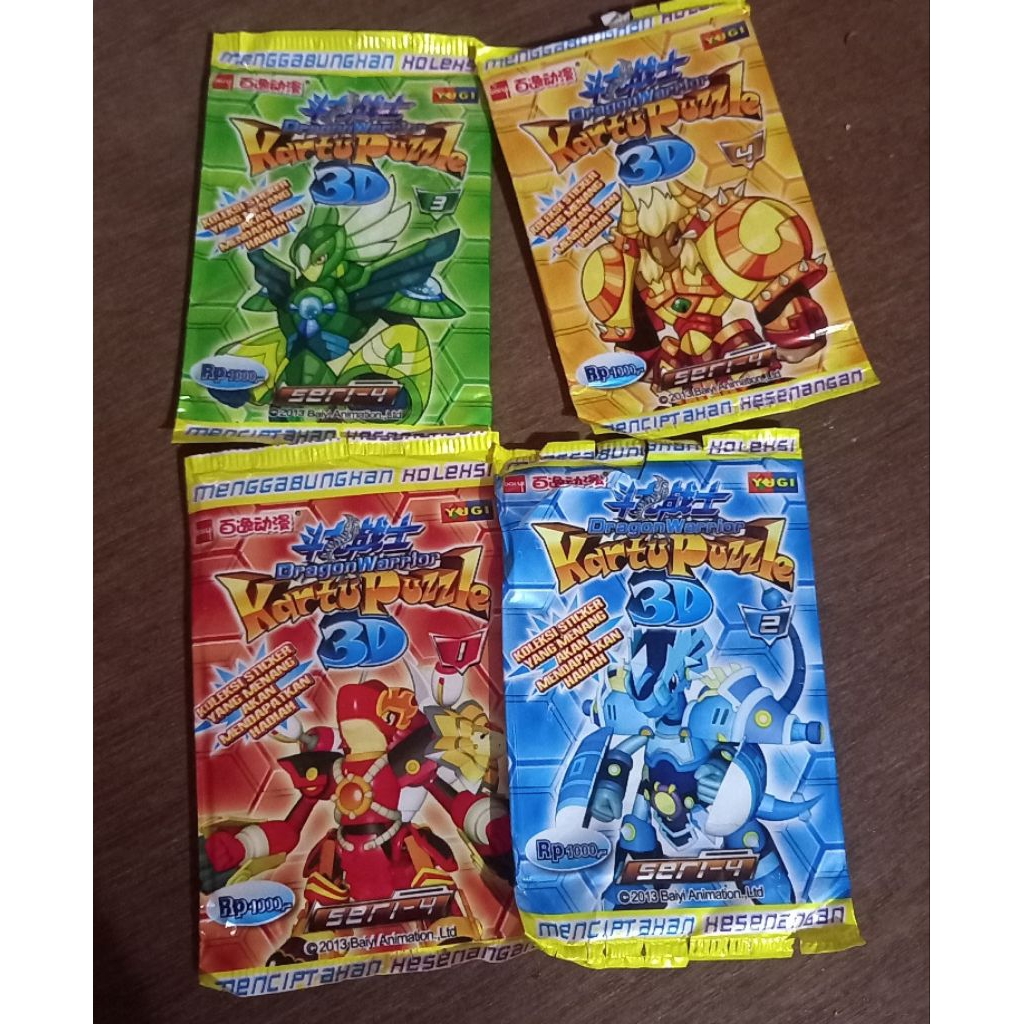 kartu puzzle 3D dragon warrior seri 4