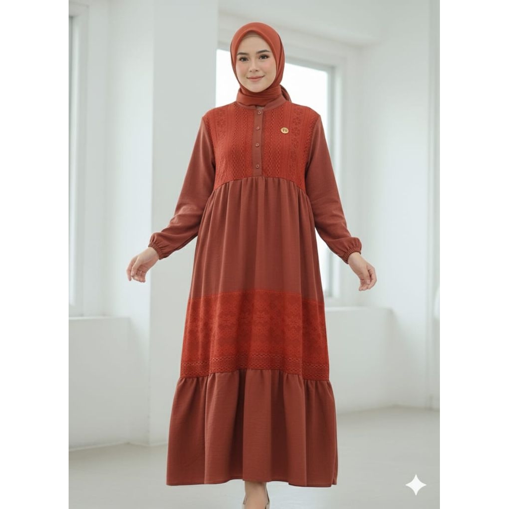 GAMIS TERBARU KOMBINASI BRUKAT/gamis crinkle kombinasi brukat terbaru/gamis crinkle jumbo terbaru/ga