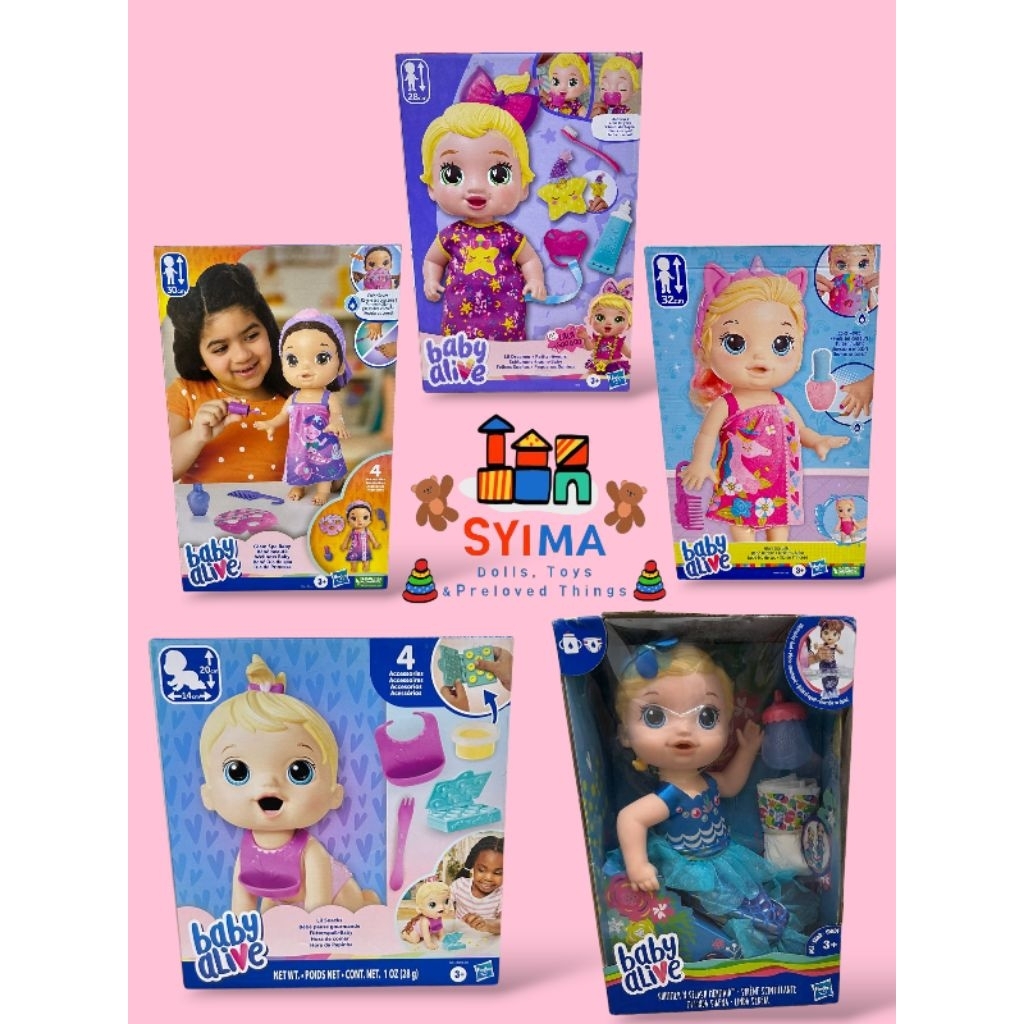 Baby Alive Ori New Segel | Lil Dreamer | Glam Spa | Sunny Swimmer | Lil Snacks | Shimmer And Splash 