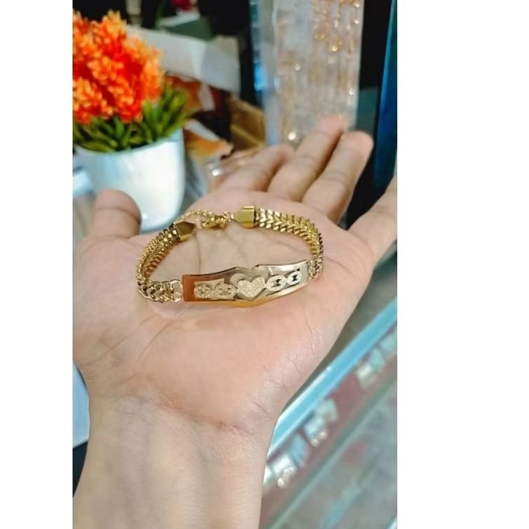 gelang rantai titanium gold silver Sisik naga